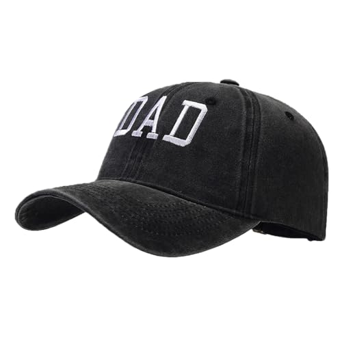 Mom and Dad Hats Fathers Day Mothers Day Embroidered Adjustable Baseball Cap New Parents Gift for Couples - color: Dad-black