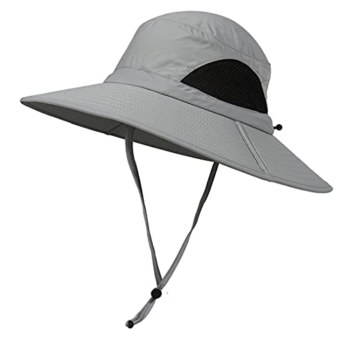 YR.Lover.Outdoor Boonie Men and Women's Hat Sun Protection Waterproof Cap for Safari Fishing Hunting Bucket Hat - color: Light Gray1