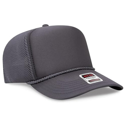 OTTO Cap 5 Panel High Crown Air Mesh Back Trucker Hat | Bulk Packs - color: 025 - Char. Gray