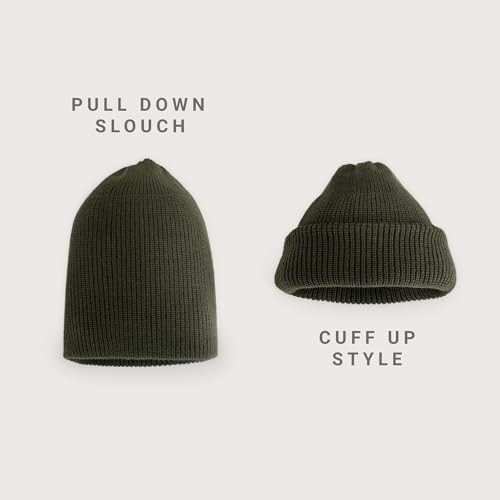Fisherman Beanie Cuffed Knit Winter Hat Trawler Sailor Watch Cap Men Women - color: Classic (Army Green)