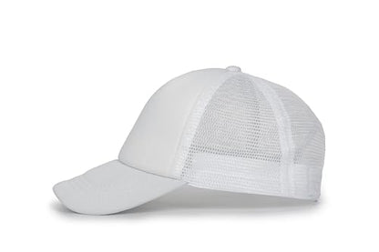 Kids-Girls-Trucker-Hat Adjustable-Baseball-Cap Toddler Mesh Sun Hats 2-6Y - color: White