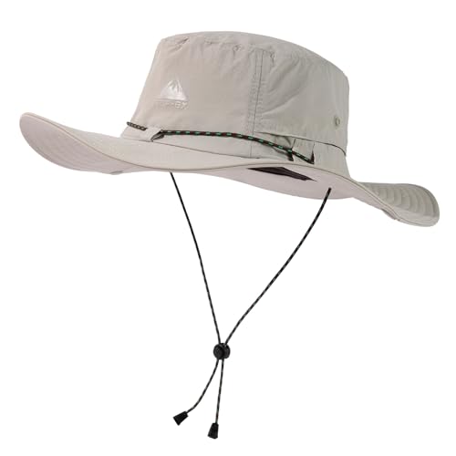 TOP-EX XL/XXL Waterproof UPF 50+ Bucket Hat Mens Womens Wide Brim Sun Hat Outdoor Hiking Fishing - color: 96557_light Grey, size: Medium