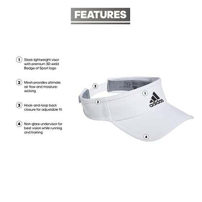adidas Men's Superlite Visor - color: White/Black Reflective/2