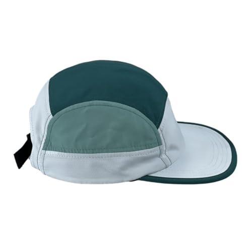 FASHIXD 5 Panel Hats for Men Baseball Cap Outdoor Sports Running Cap - color: White/Darkgreen