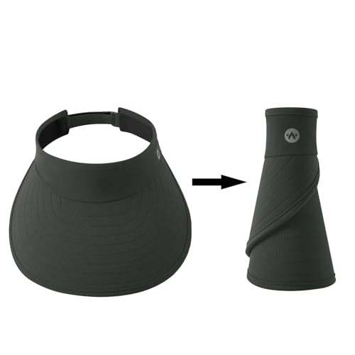 WANDER Sun Visor Hat Wide Brim Packable Large Beach Cap for Women - color: Dark Grey