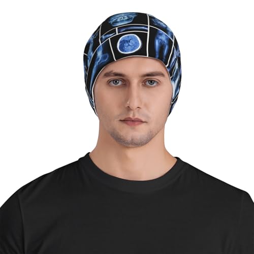 Beanie Hat for Men Women Slouchy Beanie Skull Sleep Cap Soft Lightweight Chemo Hat Stretch Cancer Headwear - color: X-rays
