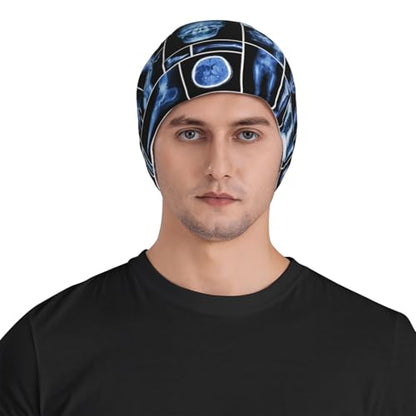 Beanie Hat for Men Women Slouchy Beanie Skull Sleep Cap Soft Lightweight Chemo Hat Stretch Cancer Headwear - color: X-rays