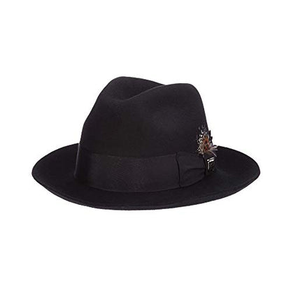 Stacy Adams Men's Felt Fedora - color: Black, size: XX-Large