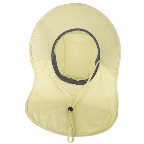 Connectyle UPF 50+ Sun Hat with Neck Flap Wide Brim Bucket Hats Breathable Fishing Hiking Gardening Safari Hat for Men Women - color: Khaki