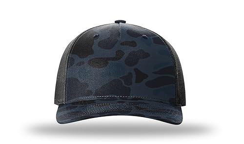 Richardson 112FP & 112PFP Classic Fit Five-Panel Snapback Trucker Cap |OSFM - color: Admiral Duck Camo/Black