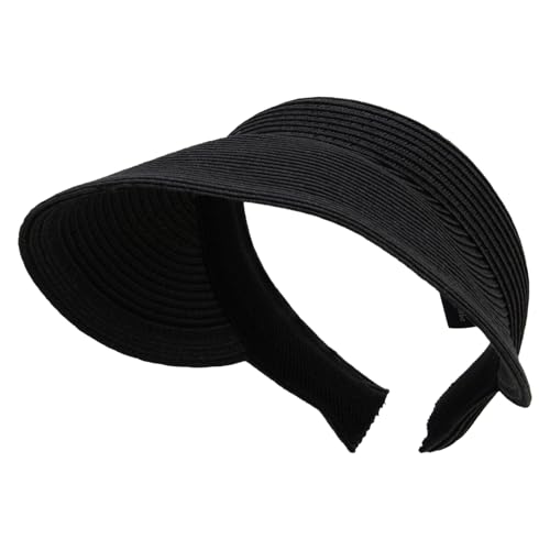 Womens Clip On Toyo Braid Visor - color: Black