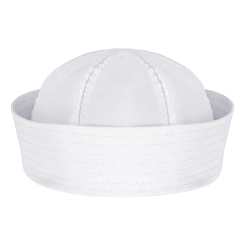 choyaxo White Sailor Hats for Youth Women Men Halloween Dressing Up Party Costume Accessory