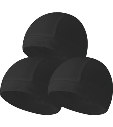 Cotton Skull Caps for Men Women Beanie Chemo Headwear Sleep Hat - color: Set A-black,black,black