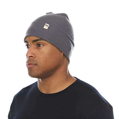 100% Merino Wool Cuff Beanie - Warm Winter Hat - Novelty Beanie - Toque - color: Charcoal Gray