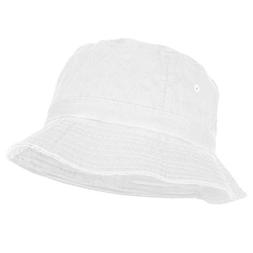 Armycrew Pigment Dyed Washed 100% Cotton Unisex Bucket Hat - color: White