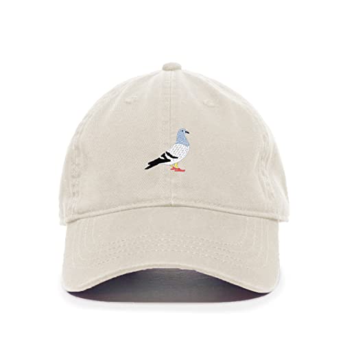 Pigeon Baseball Cap Embroidered Cotton Adjustable Dad Hat - color: Putty