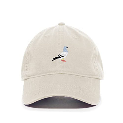 Pigeon Baseball Cap Embroidered Cotton Adjustable Dad Hat - color: Putty