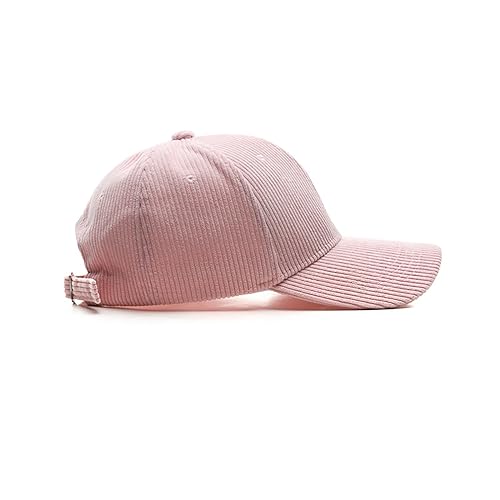 Corduroy Hat Low Profile Solid Color Baseball Caps Sun Hat Adjustable for Men and Women - color: Light Pink