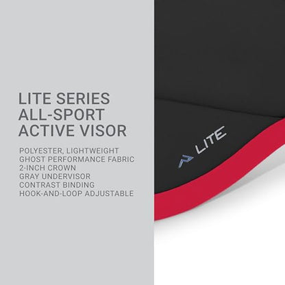 Pacific Headwear Unisex Adult Pacific Headwear Lite Allsport Active Visor - color: Black/Red