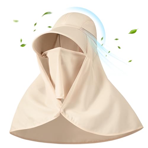 Skicuff 1/3 Pcs Women Sun Hat with Neck Flap - color: Beige