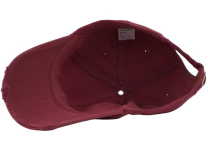 TSSGBL Unstructured Distressed Baseabll Cap Cotton Soft Dad Hat Adjustable Low Profile Headwear Ball Caps for Women Men - color: Distressed Burgundy, size: Medium-Large