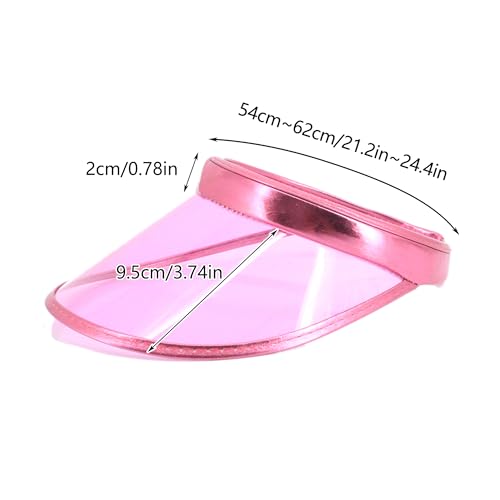 Surkat Women Sun Visors Hologram Wide Brim Thicker Sweatband UV Protective Sportswear Visors Sunhat - color: Pink2