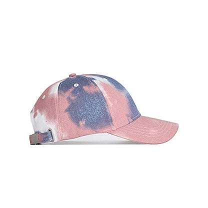 BEARUN Cotton Tie Dye Low Profile Cap Hiphop Baseball Cap Fashion Dad Hat - color: Pink Grey
