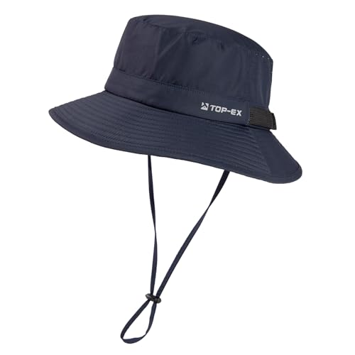 UVCoolix All-Day Comfort Bucket Sun Hat for Men Women,Lightweight Wide Brim UV Protection Boonie Outdoor,Beach,Golf - color: Navy, size: X-Large