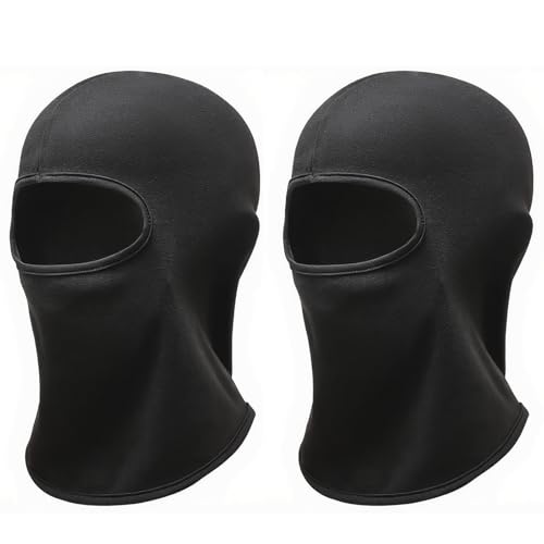 Kids Balaclava Ski Mask Winter Windproof Fleece Full Face Mask for Boy Girl - color: 2 Pack(black+black)