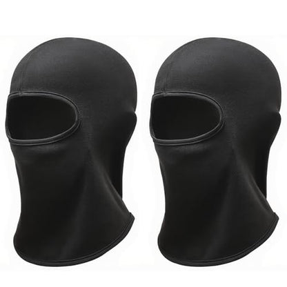 Kids Balaclava Ski Mask Winter Windproof Fleece Full Face Mask for Boy Girl - color: 2 Pack(black+black)