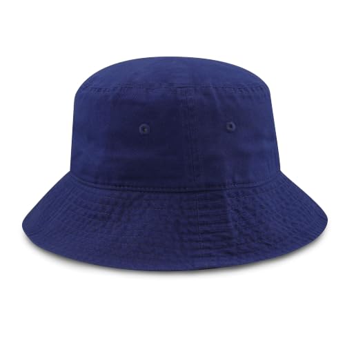 Long Brim Bucket Hat for Men Women, Deep Crown Cotton Sun Hat, Packable Fishing Hiking Beach Travel Outdoor Cap - color: Navy, size: Small-Medium