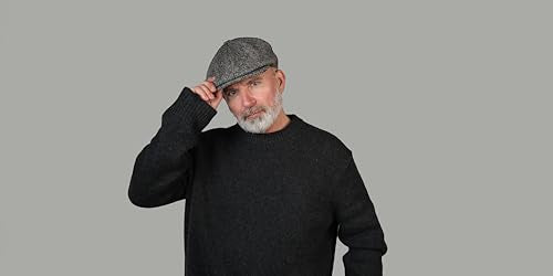 Hanna Hats Connery Cap Tweed Mens Hat 100% Woolen Tweed Made in Ireland - color: Granite Grey Salt & Pepper, size: X-Large