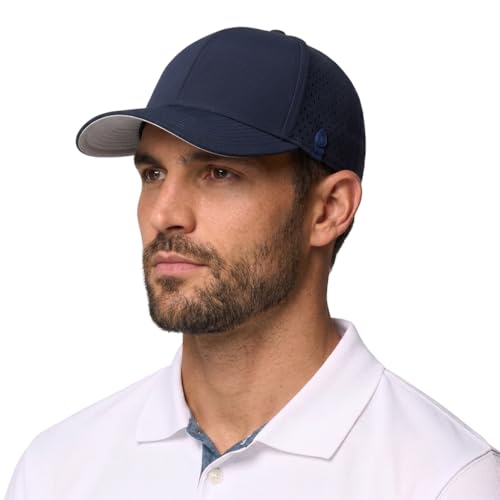 UVCoolix™ Cooling Sweatband Baseball Cap for Hot Weather,Breathable Sun Protection,Water-Resistant Golf Performance Hat - color: Navy, size: Medium-Large