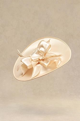 BABEYOND Derby Hats for Women Wide Brim Flower Feather Tea Party Fascinator - color: Champagne