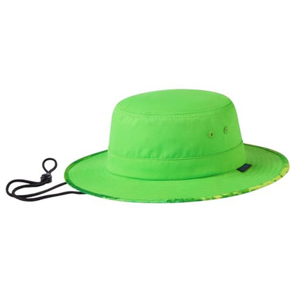 UPF 50+ Foldable Sun Hat Patterned Under Brim Bucket Hats for Summer Hiking Fishing Beach Safari Men Women - color: Apple Green, size: Medium