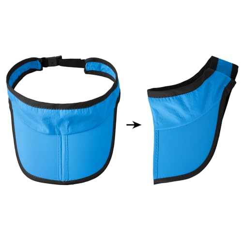 Jastore Kids Girls Boys Packable Hat Sun Visor Hats Quick Dry Sports Summer Golf Visor Hat - color: Blue