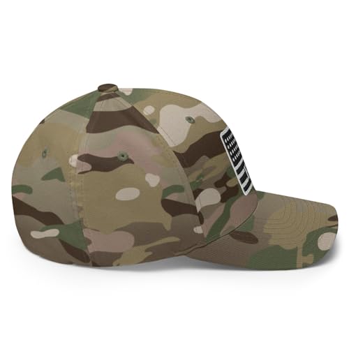 FX FAFO USA Flag Fitted Hat Embroidered Curved Bill Mid Crown Closed-Back Structured Twill Cap - color: Multicam Green, size: Large-X-Large