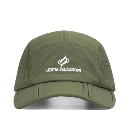 Clakllie Quick Dry 5 Panel Cap for Men Summer Folding Outdoor Hat Breathable Baseball Cap Unstructured Running Hiking Hats - color: Bs26zd01-army Green