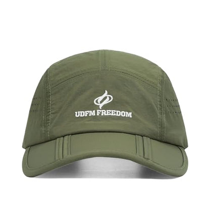 Clakllie Quick Dry 5 Panel Cap for Men Summer Folding Outdoor Hat Breathable Baseball Cap Unstructured Running Hiking Hats - color: Bs26zd01-army Green