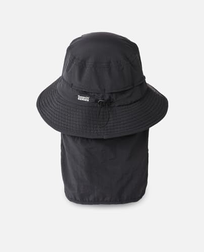 Rip Curl Men's UPF 50+ Quick Dry Surf Hat with Removable Neck Flap - color: Washed Black Search Series, size: Small