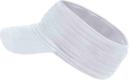 Visor Hats for Women Men Beach Sun UV Protection Wide Brim Lightweight with Ponytail - color: White