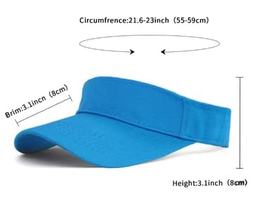 Quick-Dry Sun Visors for Women-Anti-Wrinkle Adjustable Sports Visor Hat Golf Tennie Running Beach Hat Solid White