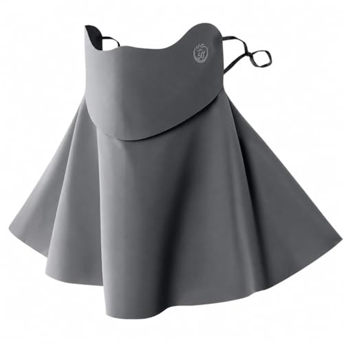 UPF 50+ Sun Face Mask for Women, Cooling Face Neck Cover with Flip-Up Panel for Hiking Cycling Fishing - color: Dark Gray
