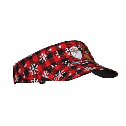 Cute Christmas Plaid Snowflakes Winter Sun Visor Hat for Women Men Adjustable Empty Top Sports Golf Visor Cap Hats