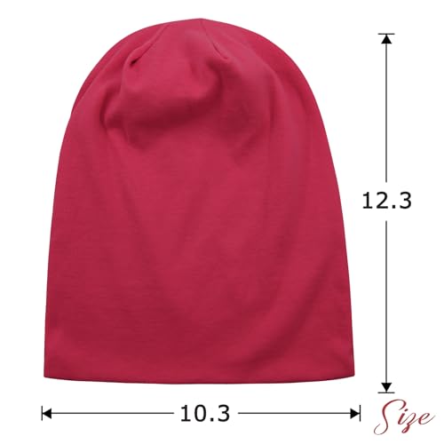 Zando Slouchy Dwarf Beanie Hats for Women Men - Breathable Cozy Cotton Sleep Cap Thin Chemo Headwear for Hip-Pop Halloween - color: 1 Red