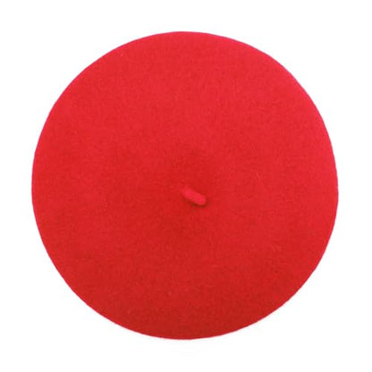 ZLYC Wool French Beret Hat Solid Color Classic Artist Cap for Women - color: Traditional Red