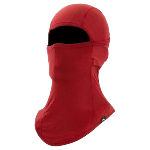Tough Headwear Balaclava Ski Mask - Breathable Face Mask for Men - Flexible Hinge Full Face Cover - Windproof Motorcycle Gear - color: Red