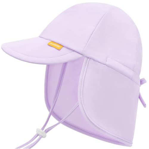 Duoyeree UPF 50+ Baby Sun Hat, Neck Flap Protection for Toddlers - color: A-purple, size: 2-5T