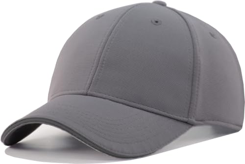 TSSGBL Men's Plain Baseball Hat - OSFM & XXL Big Head Fit，Adjustable Structured Ball Cap with Reflective Sandwich Brim - color: Grey, size: X-Large-XX-Large