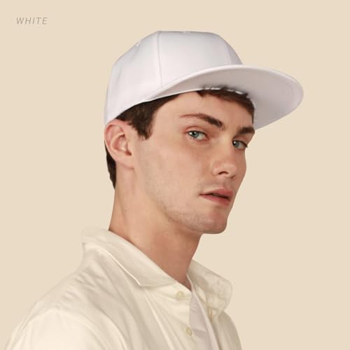 CHOK.LIDS Classic Snapback Flat Bill Hat Blank Adjustable Baseball Cap - color: Ash/Orange